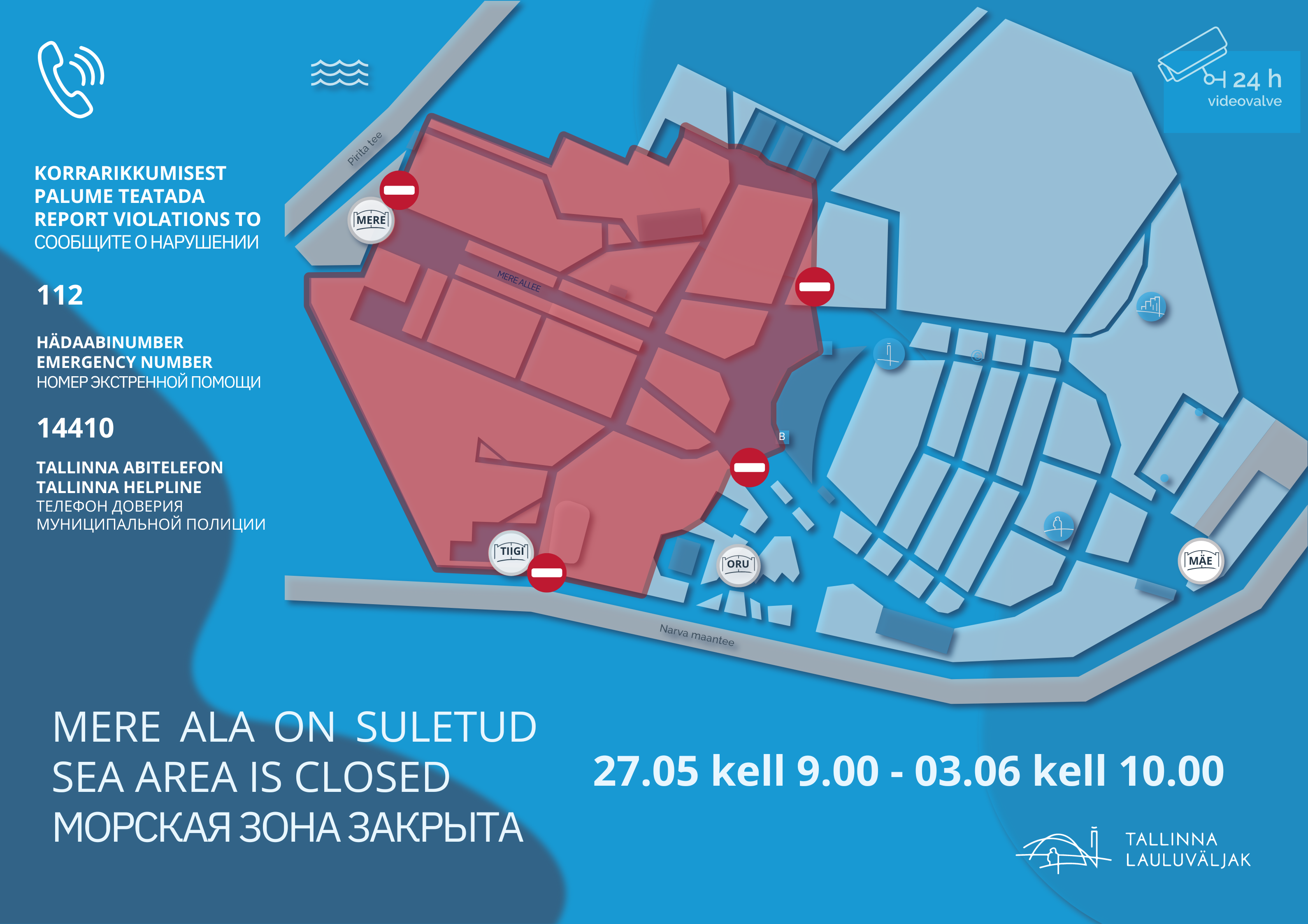 Mere ala suletud läbipääsuks Suur Toidutänav